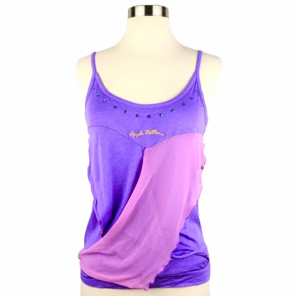 Apple Bottoms Tops - Apple Bottoms Paisley Purple Criss Cross Tank S